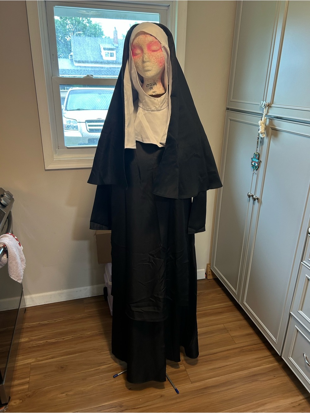 Classic Black and White Nun Costume with Habit Size Large